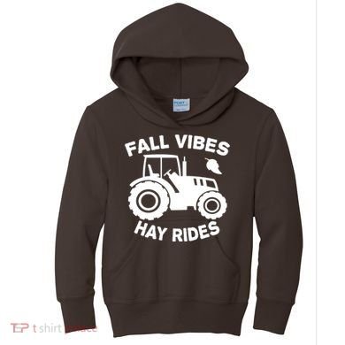 Fall Vibes Hay Rides Season Kids Hoodie