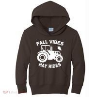 Fall Vibes Hay Rides Season Kids Hoodie thumb 0