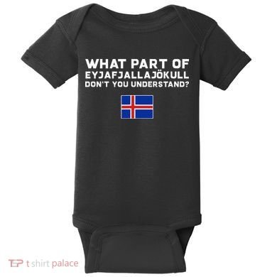Funny Volcano Iceland Baby Bodysuit