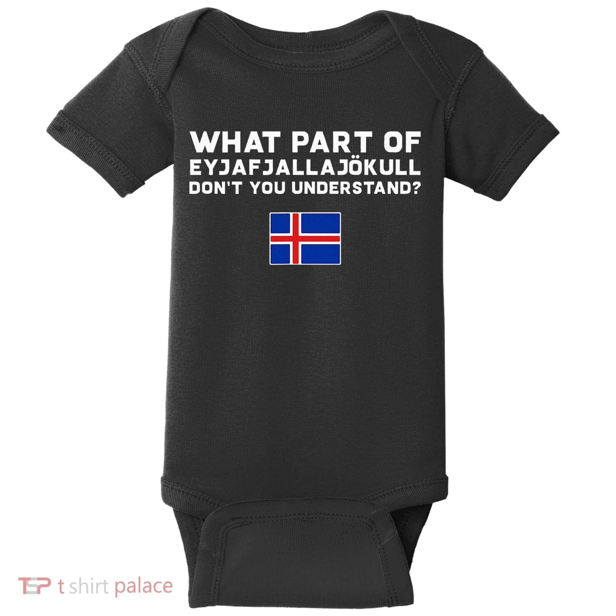 Funny Volcano Iceland Baby Bodysuit