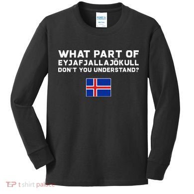 Funny Volcano Iceland Kids Long Sleeve Shirt
