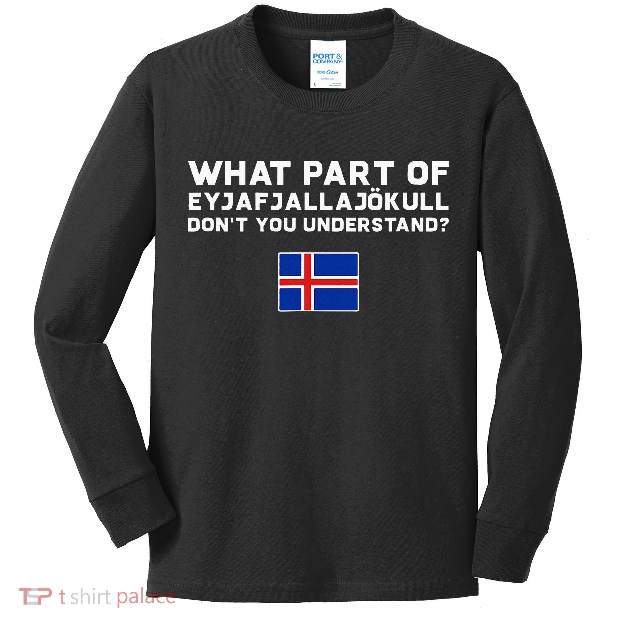 Funny Volcano Iceland Kids Long Sleeve Shirt