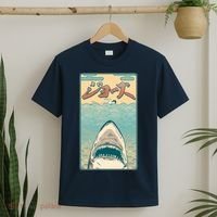 Funny Vintage Japanese Jaws Shark Poster T-Shirt thumb 2