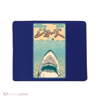 Funny Vintage Japanese Jaws Shark Poster Mousepad