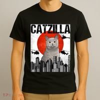 Funny Vintage Japanese Catzilla British Shorthair Cat T-Shirt thumb 3