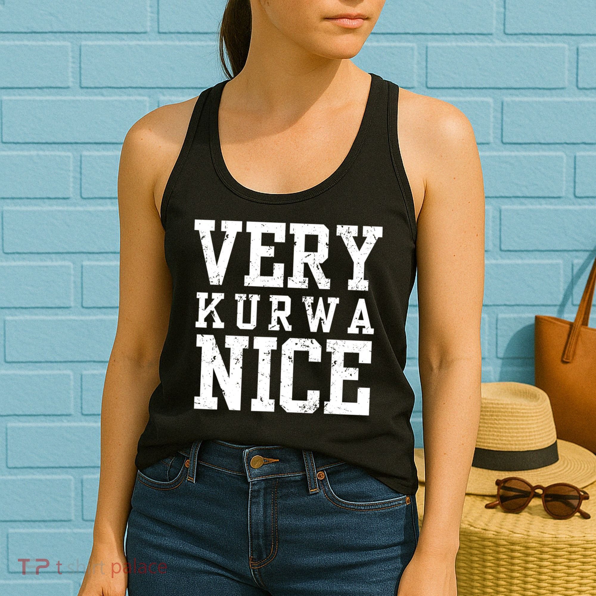 Funny Very Kurwa Nice Poland Polska Very Nice Fathers Day Women's Tank Top