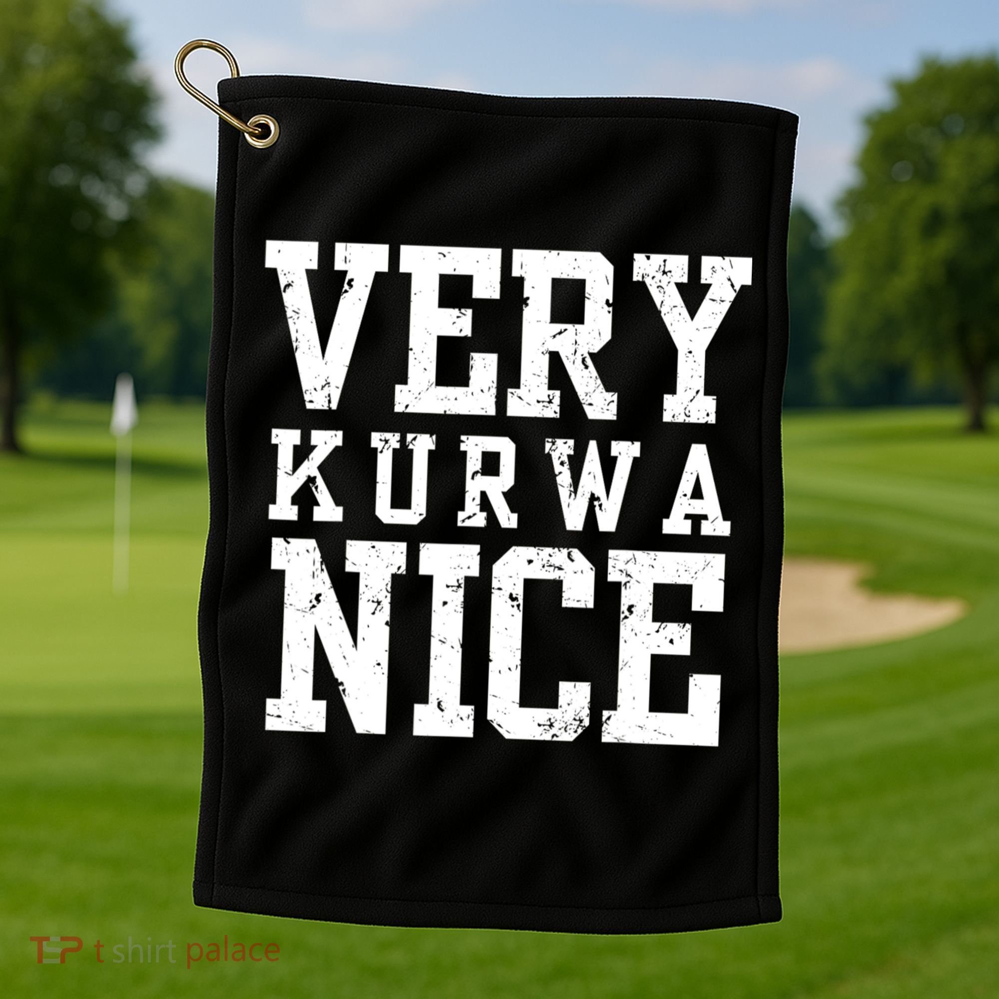 Funny Very Kurwa Nice Poland Polska Very Nice Fathers Day Golf Towel