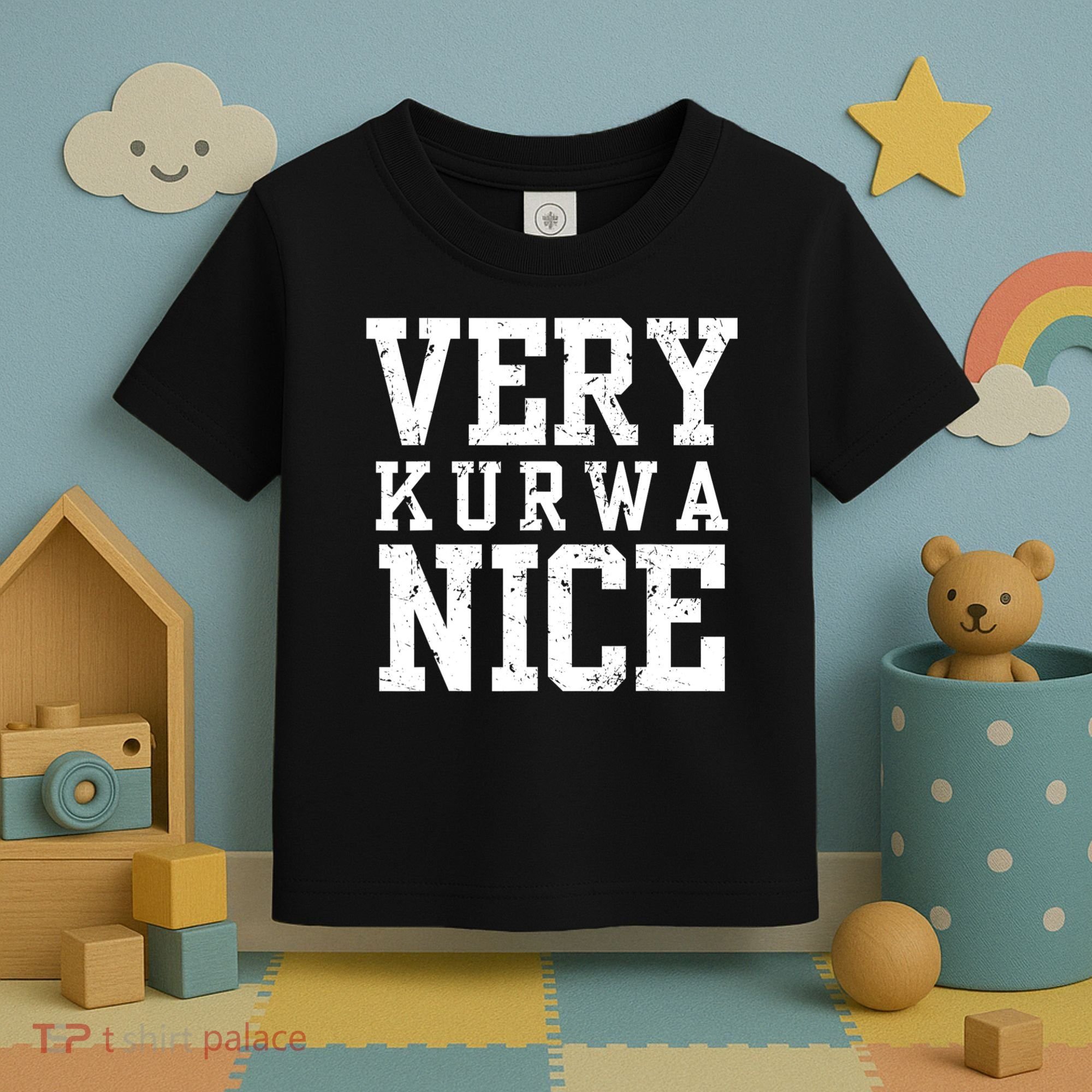 Funny Very Kurwa Nice Poland Polska Very Nice Fathers Day Toddler T-Shirt