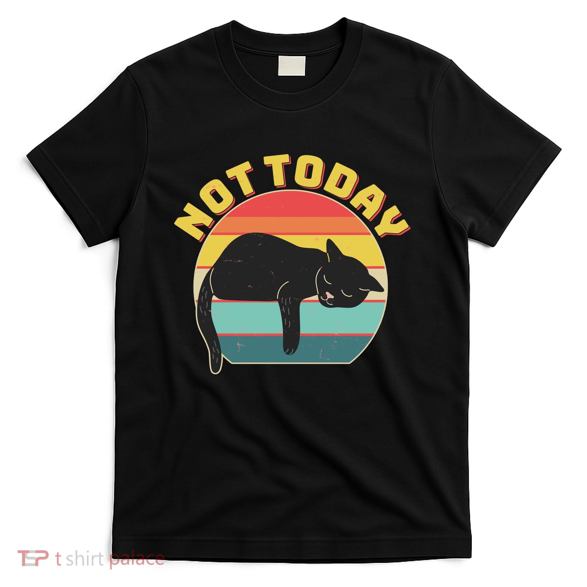 Funny Vintage Lazy Sleepy Not Today Cat T-Shirt