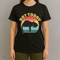 Funny Vintage Lazy Sleepy Not Today Cat T-Shirt thumb 4