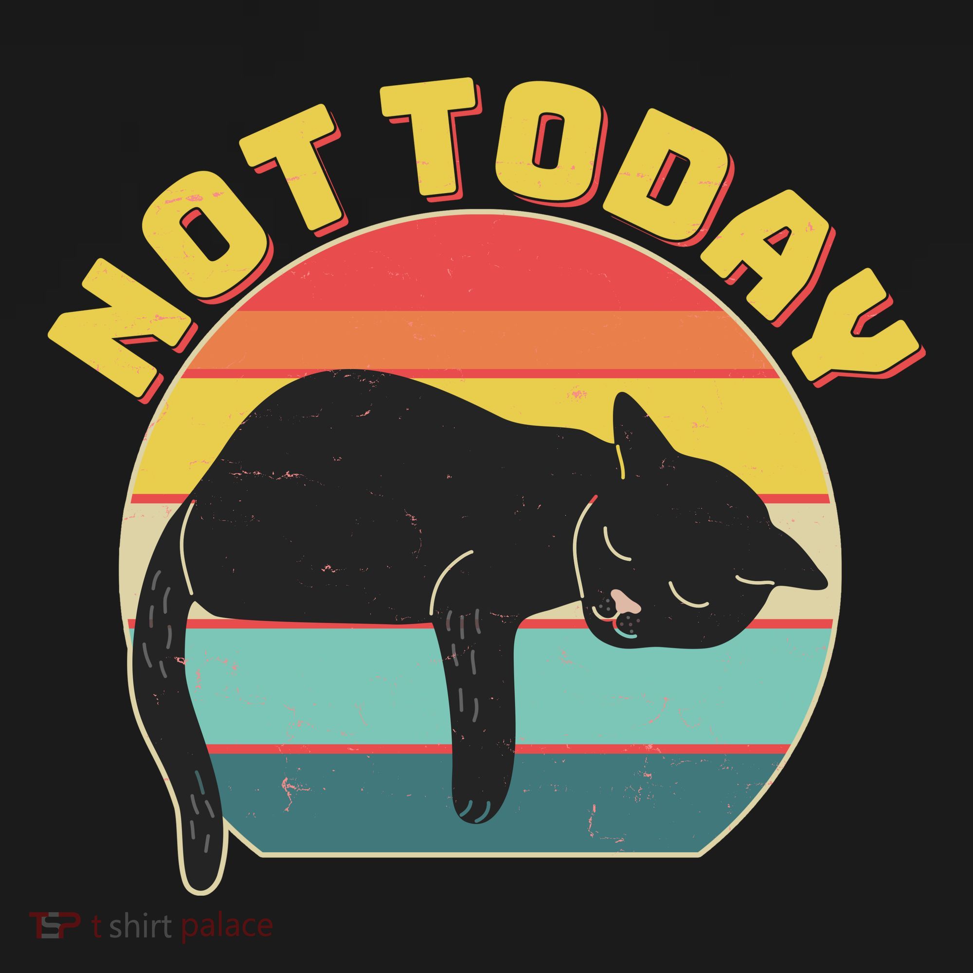 Funny Vintage Lazy Sleepy Not Today Cat T-Shirt