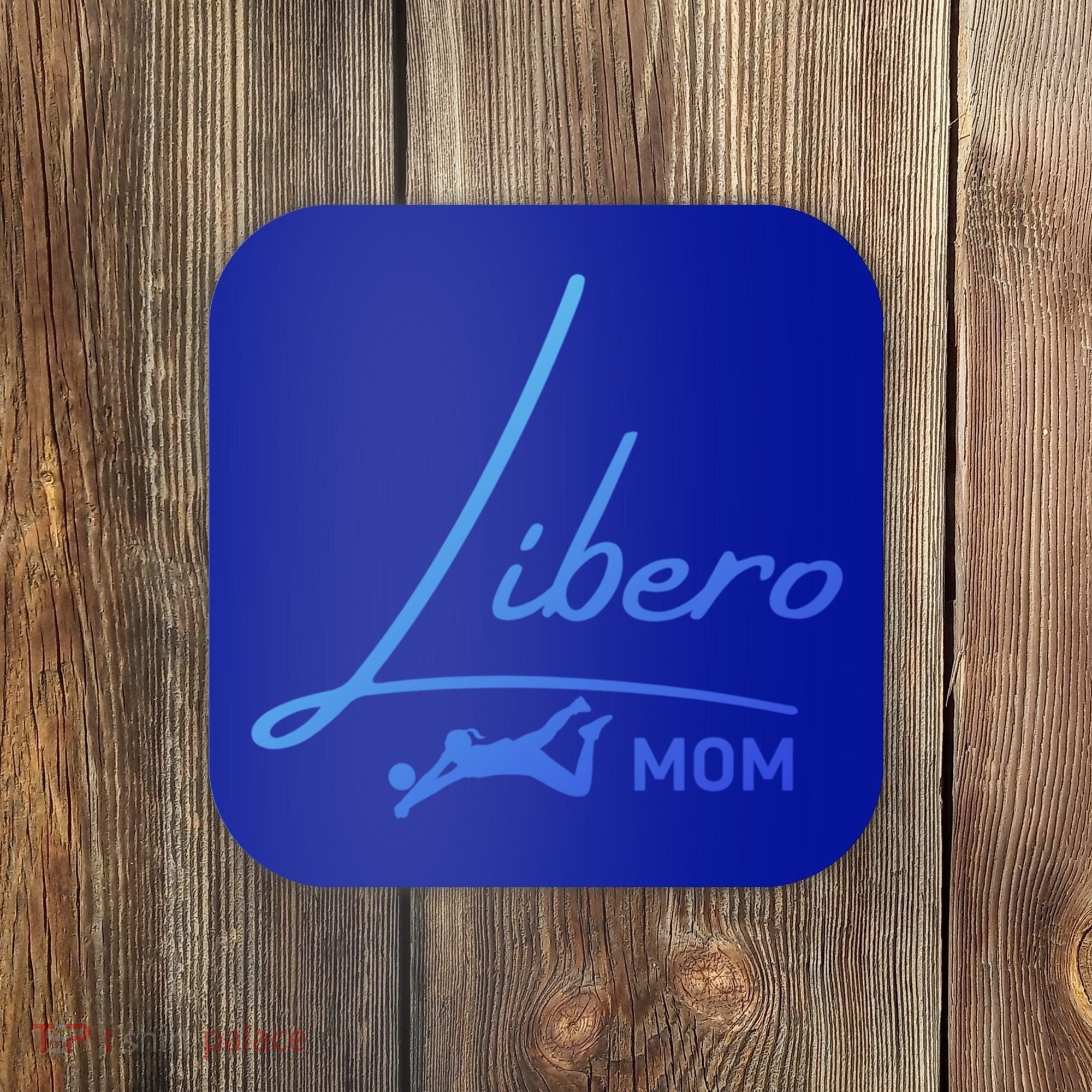 Fun Volleyball Libero Mom Graphic Gift Coaster