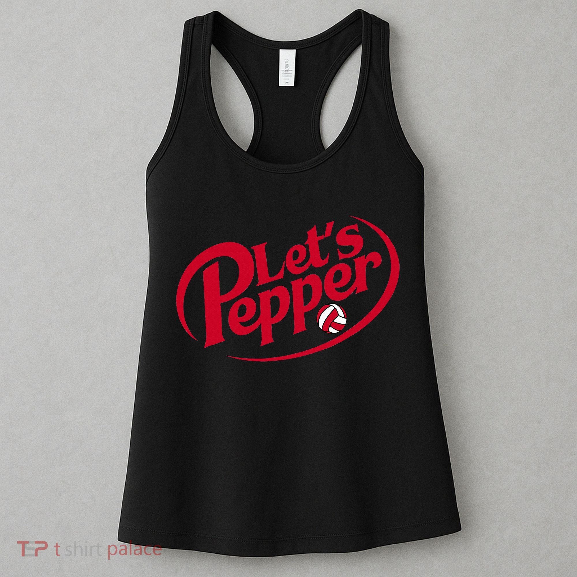 Funny Volleyball Lets Pepper Practice Term Great Women's Tank Top