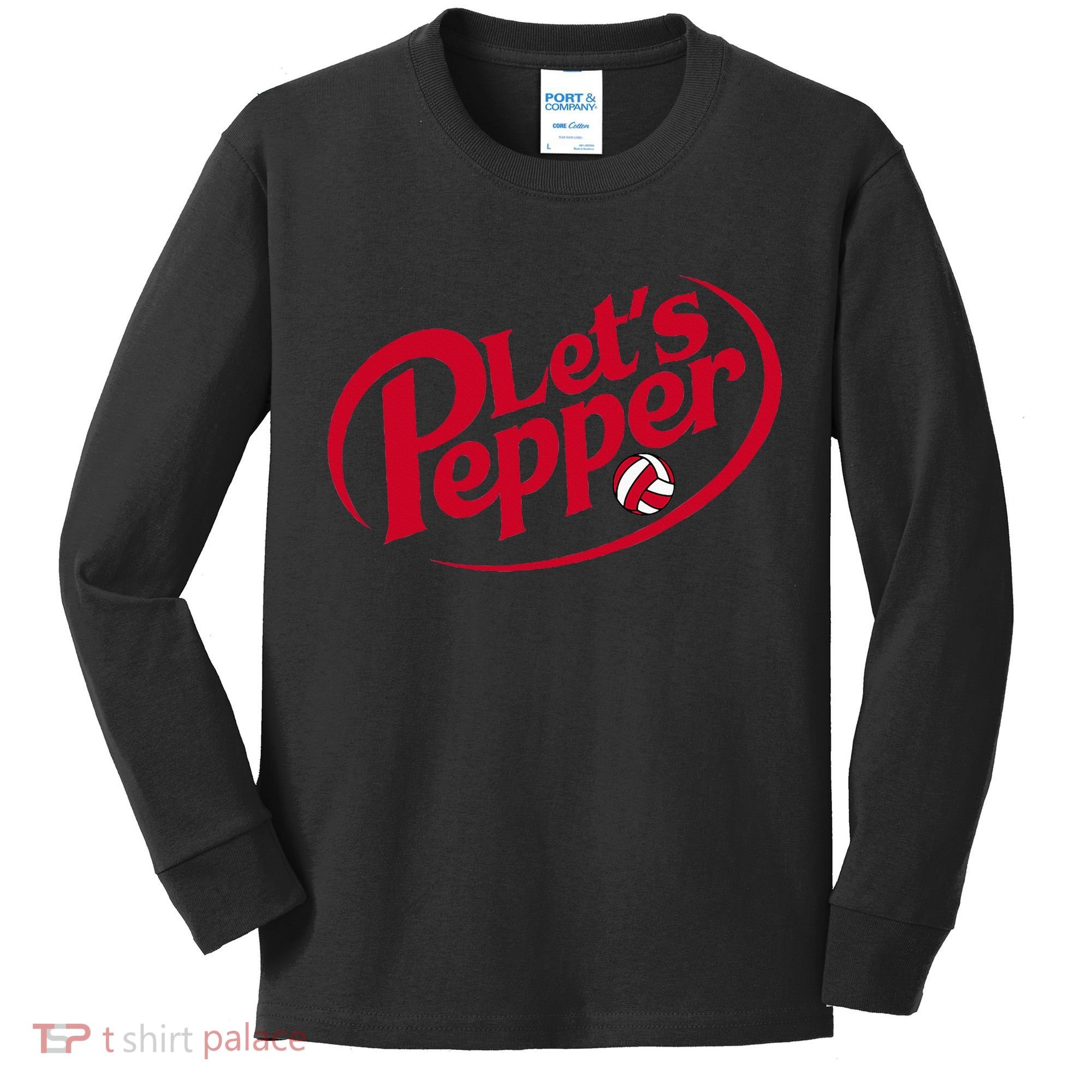 Funny Volleyball Lets Pepper Practice Term Great Kids Long Sleeve Shirt