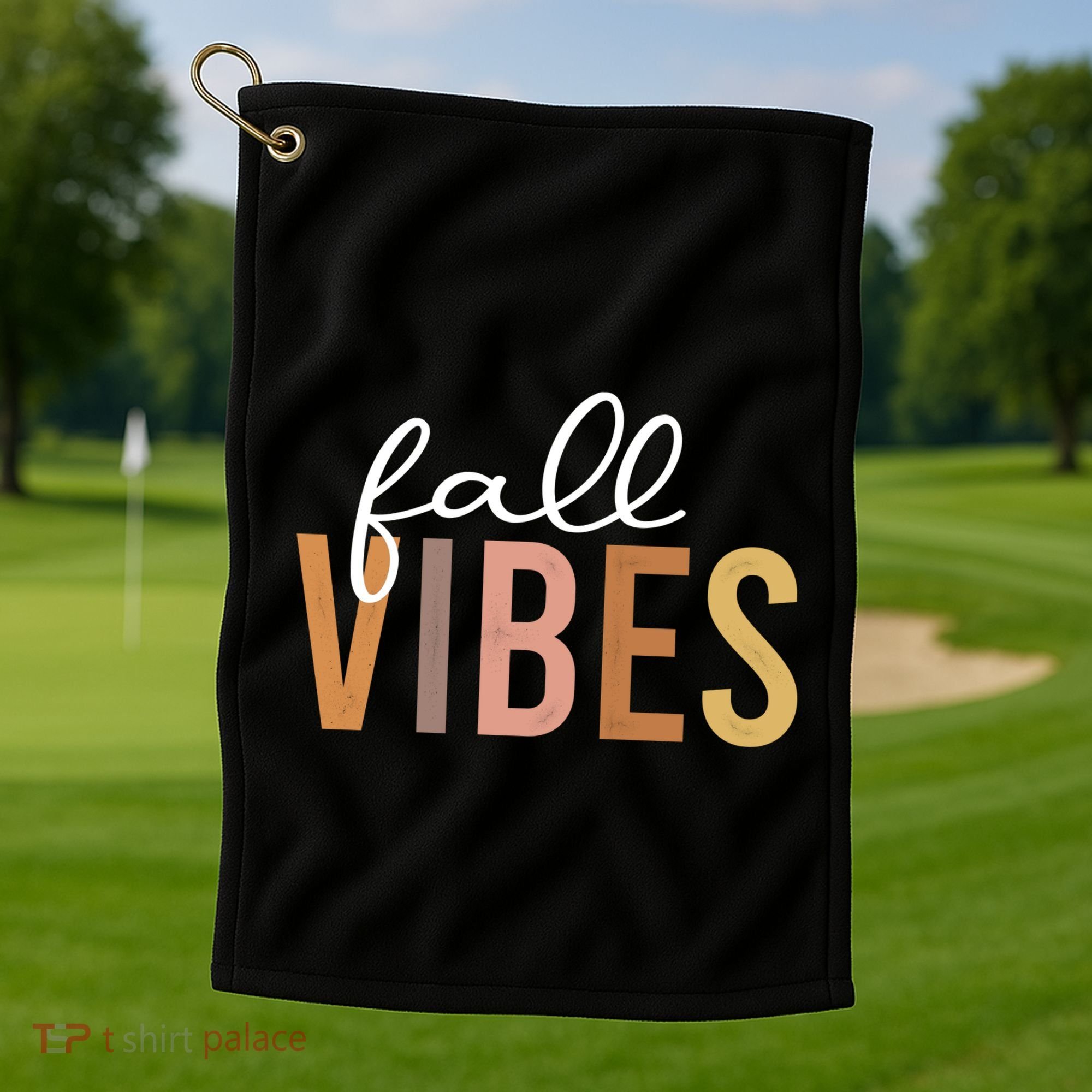 Fall Vibes Love Autumn Season Golf Towel
