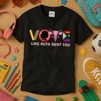Funny Vote Like Ruth Sent You Uterus Feminist Lgbt Kids T-Shirt thumb 3