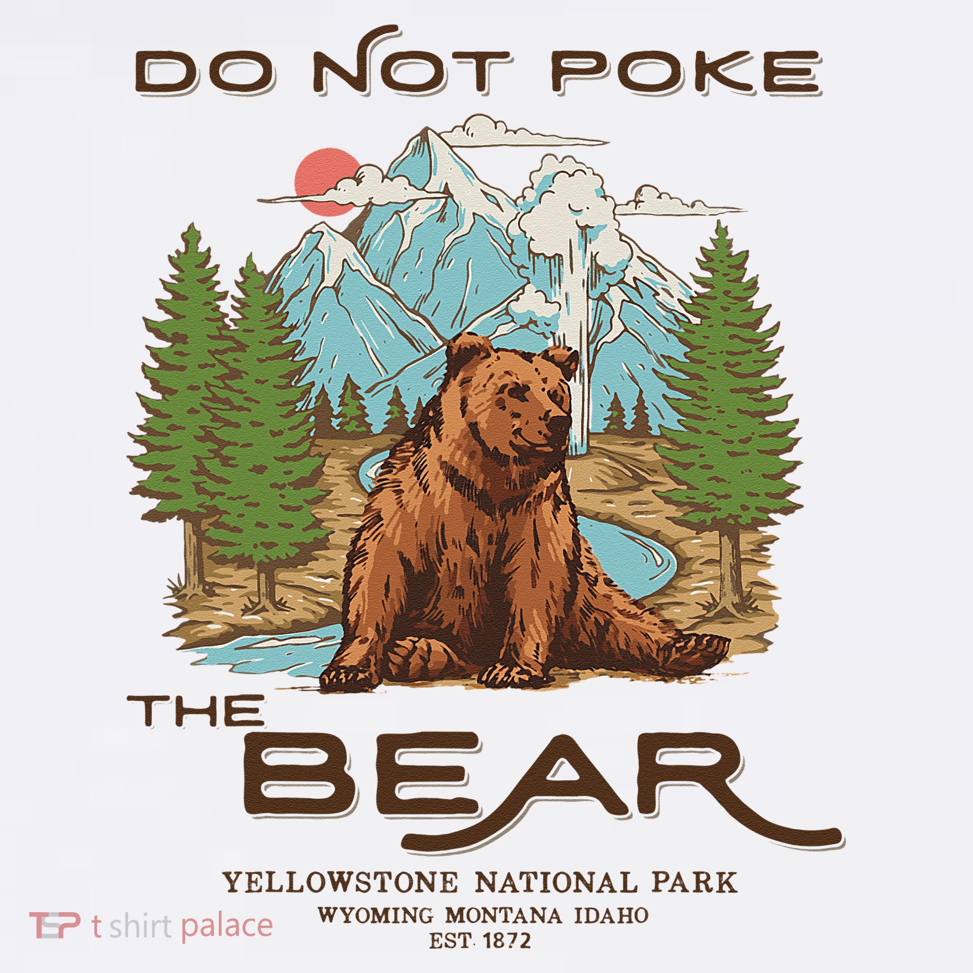 Funny Vintage Look Yellowstone National Park Grizzly Lover T-Shirt