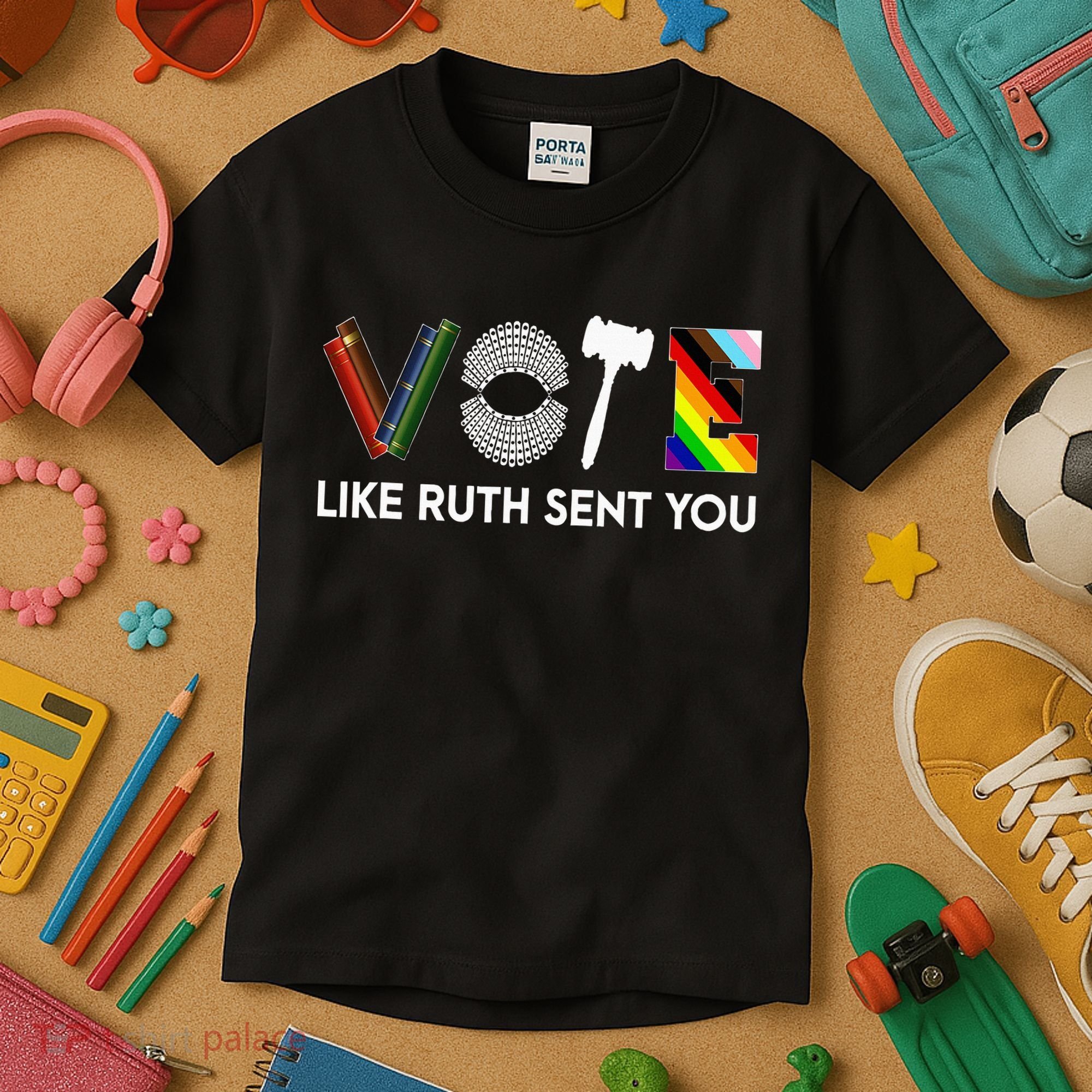Funny Vote Like Ruth Sent You Gavel Feminists Lgbt Pride Kids T-Shirt