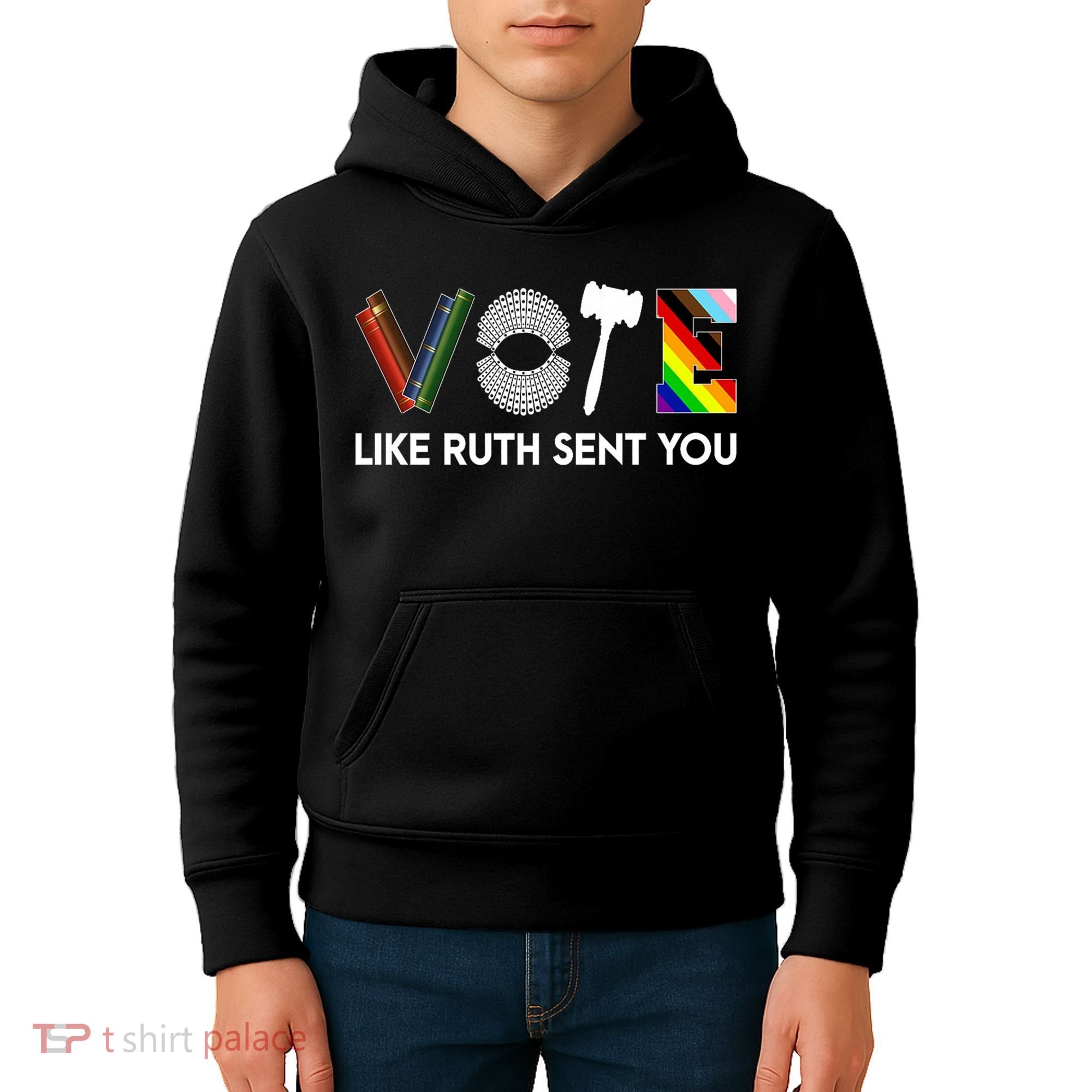 Funny Vote Like Ruth Sent You Gavel Feminists Lgbt Pride Kids Hoodie