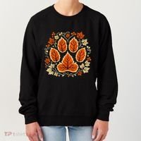 Fall Vine Leaf Dog Paw Print Autumn Maple Leaf Thanksgiving Women's Sweatshirt thumb 0