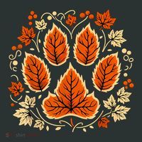 Fall Vine Leaf Dog Paw Print Autumn Maple Leaf Thanksgiving Infant Baby Jersey Bodysuit thumb 2