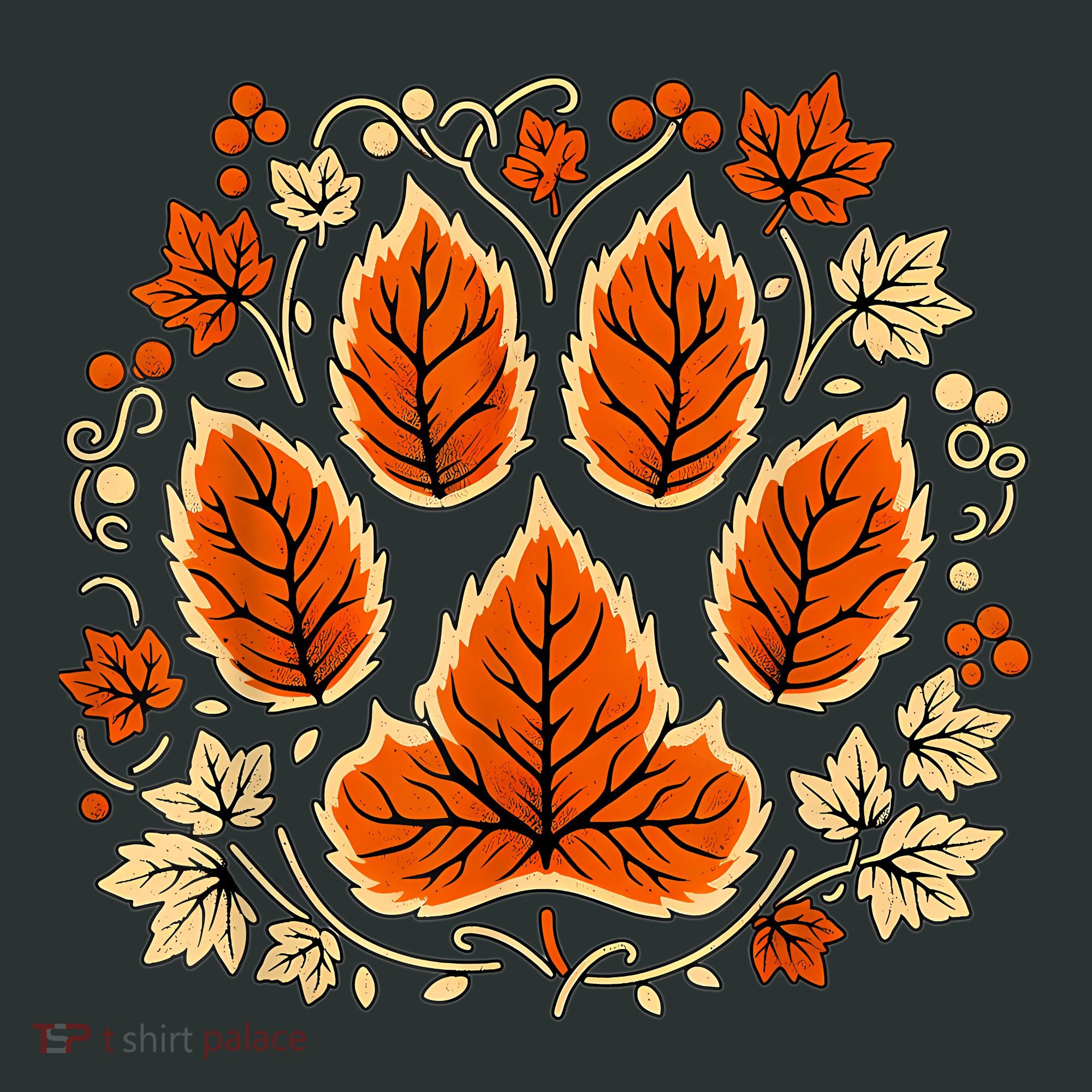 Fall Vine Leaf Dog Paw Print Autumn Maple Leaf Thanksgiving Infant Baby Jersey Bodysuit