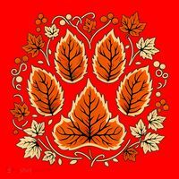 Fall Vine Leaf Dog Paw Print Autumn Maple Leaf Thanksgiving Santa Hat thumb 1