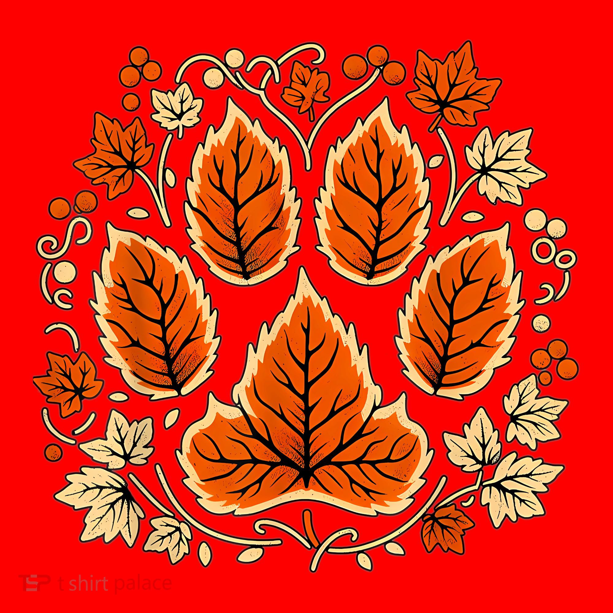 Fall Vine Leaf Dog Paw Print Autumn Maple Leaf Thanksgiving Santa Hat