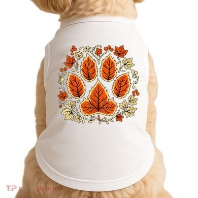 Fall Vine Leaf Dog Paw Print Autumn Maple Leaf Thanksgiving Doggie Tank