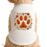 Fall Vine Leaf Dog Paw Print Autumn Maple Leaf Thanksgiving Doggie Tank thumb 0