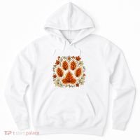 Fall Vine Leaf Dog Paw Print Autumn Maple Leaf Thanksgiving Hoodie thumb 0