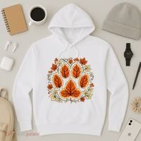 Fall Vine Leaf Dog Paw Print Autumn Maple Leaf Thanksgiving Hoodie thumb 3