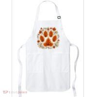 Fall Vine Leaf Dog Paw Print Autumn Maple Leaf Thanksgiving Apron thumb 0