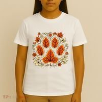 Fall Vine Leaf Dog Paw Print Autumn Maple Leaf Thanksgiving T-Shirt thumb 4