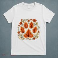 Fall Vine Leaf Dog Paw Print Autumn Maple Leaf Thanksgiving T-Shirt thumb 5