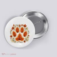 Fall Vine Leaf Dog Paw Print Autumn Maple Leaf Thanksgiving Button thumb 0