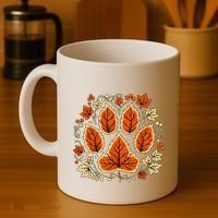 Fall Vine Leaf Dog Paw Print Autumn Maple Leaf Thanksgiving Coffee Mug thumb 4