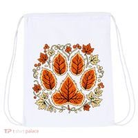 Fall Vine Leaf Dog Paw Print Autumn Maple Leaf Thanksgiving Drawstring Bag thumb 0