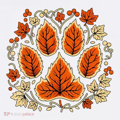 Fall Vine Leaf Dog Paw Print Autumn Maple Leaf Thanksgiving Drawstring Bag