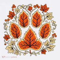 Fall Vine Leaf Dog Paw Print Autumn Maple Leaf Thanksgiving Drawstring Bag thumb 1