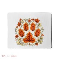 Fall Vine Leaf Dog Paw Print Autumn Maple Leaf Thanksgiving Mousepad thumb 0