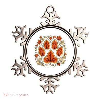 Fall Vine Leaf Dog Paw Print Autumn Maple Leaf Thanksgiving Ornament