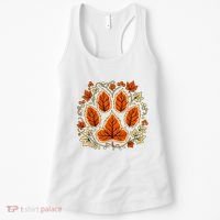 Fall Vine Leaf Dog Paw Print Autumn Maple Leaf Thanksgiving Women's Tank Top thumb 0