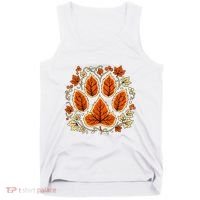 Fall Vine Leaf Dog Paw Print Autumn Maple Leaf Thanksgiving Tank Top thumb 0