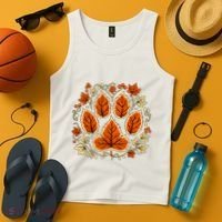 Fall Vine Leaf Dog Paw Print Autumn Maple Leaf Thanksgiving Tank Top thumb 4