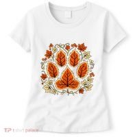 Fall Vine Leaf Dog Paw Print Autumn Maple Leaf Thanksgiving Women's T-Shirt thumb 0