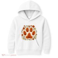 Fall Vine Leaf Dog Paw Print Autumn Maple Leaf Thanksgiving Kids Hoodie thumb 0