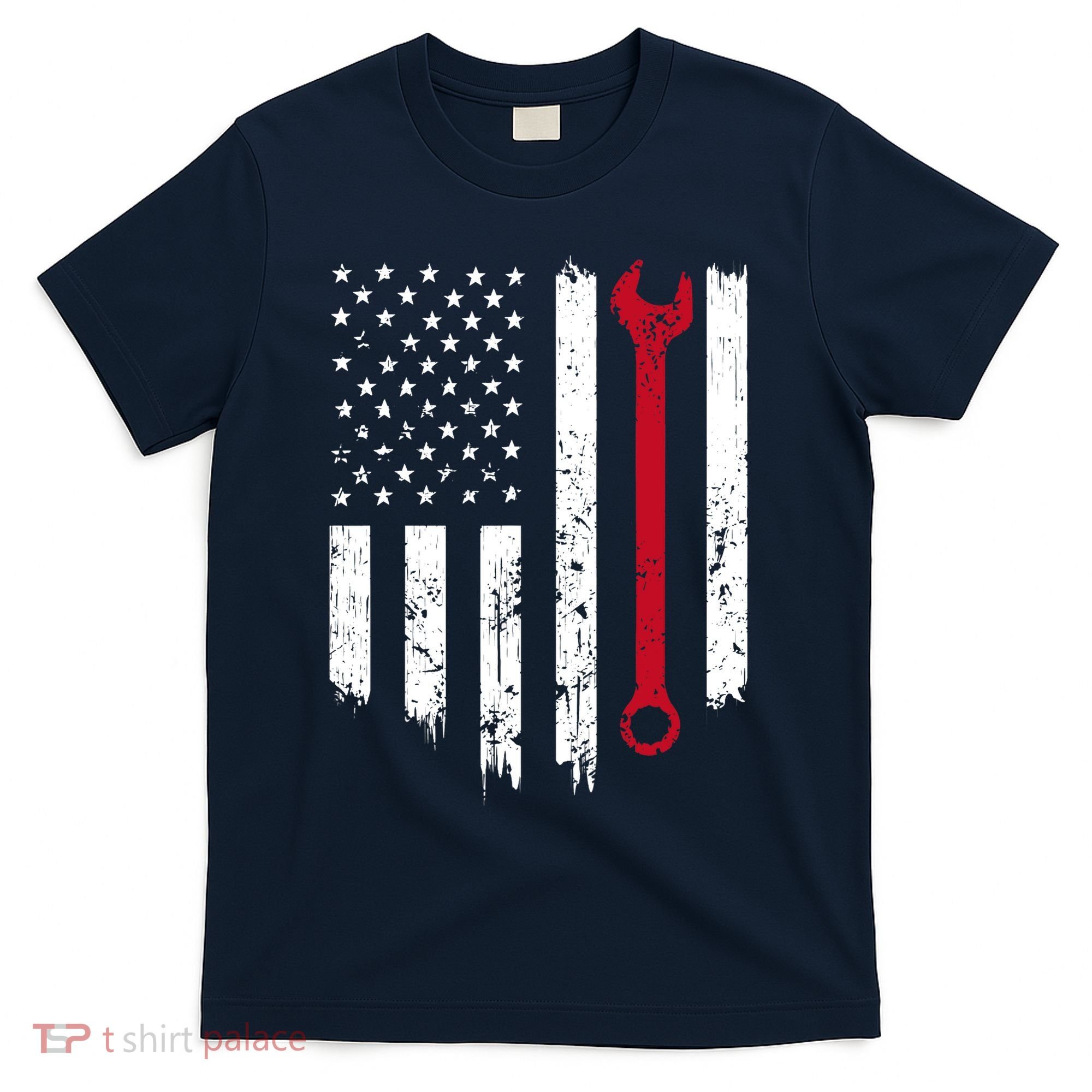 Funny Vintage Mechanic Distressed American Flag Gift T-Shirt