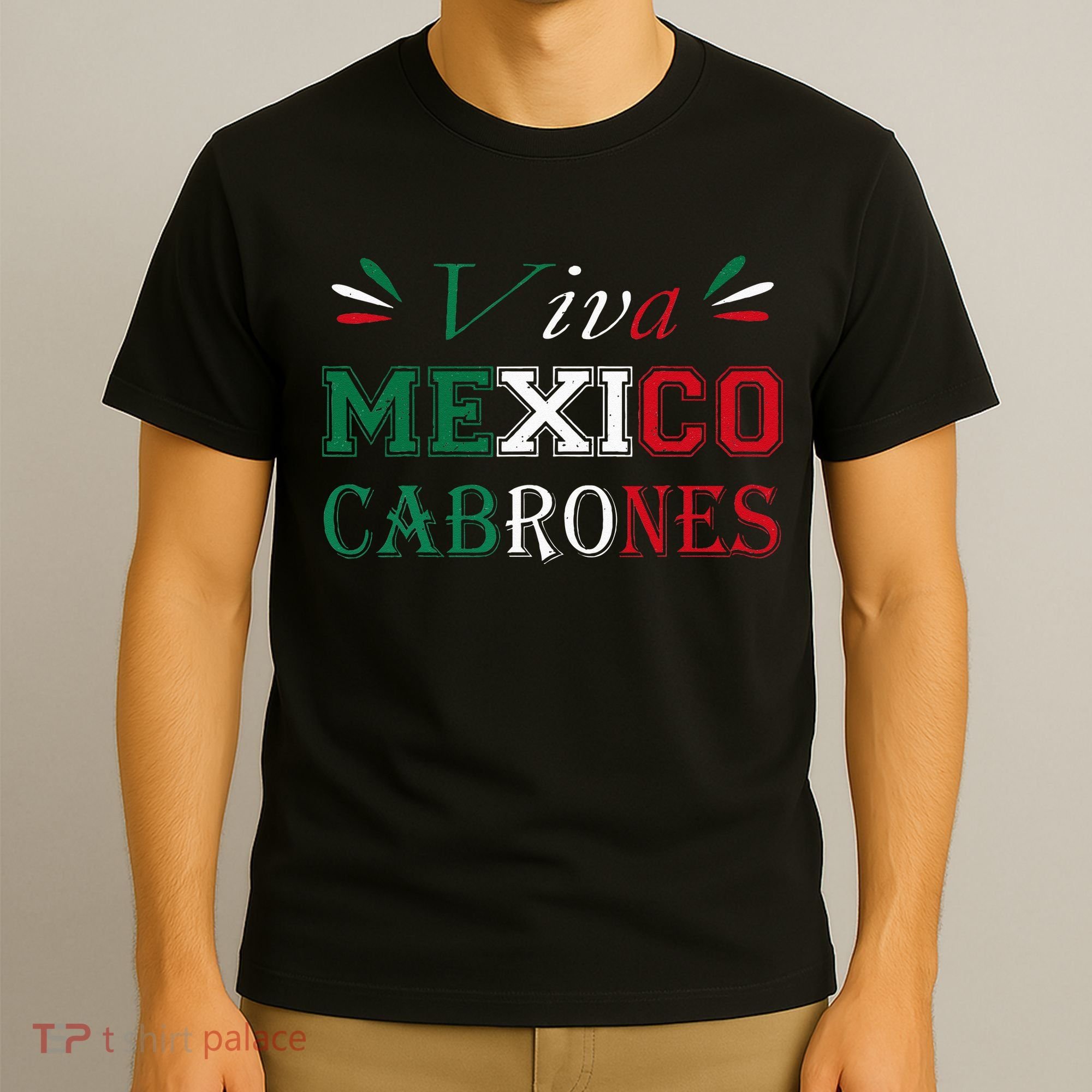 Funny Viva Mexico Cabrones Mexico Independence Flag Pride T-Shirt