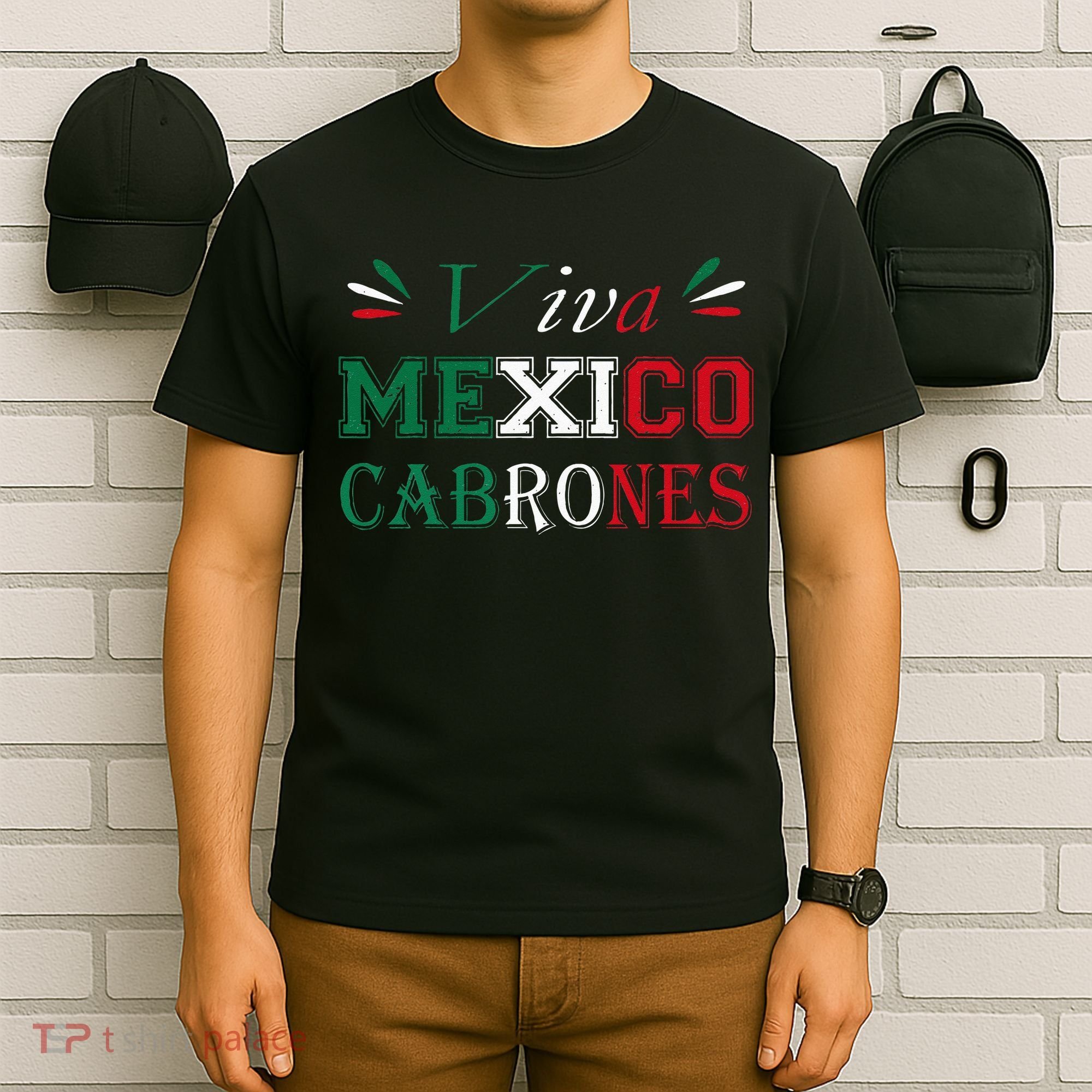Funny Viva Mexico Cabrones Mexico Independence Flag Pride T-Shirt